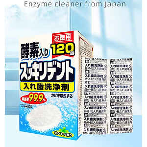 Hộp 120 viên vệ sinh khay niềng răng trong suốt, răng giả Nhật Bản