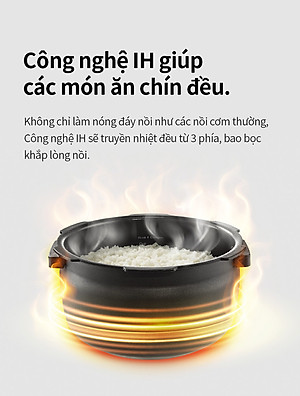 Nồi cơm điện cao tần Locknlock IH pressure rice cooker EJR526GRY (1.8 Lít)- Hàng chính hãng