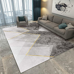 Thảm Lót Sàn Cỡ Lớn Màu Xám Nhạt Đơn Giản Sang Trọng