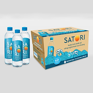Thùng 24 Chai Nước Tinh Khiết Hoàn Lưu Khoáng SATORI (500ml/Chai)