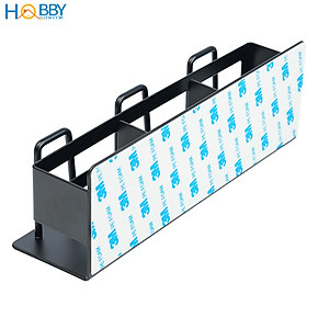 Kệ để bàn chải 3 ngăn inox 304 sơn đen dán tường Hobby home decor CD4B