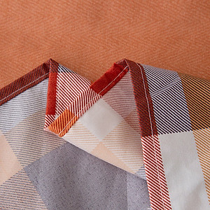 Bộ Ga Gối Cotton Tici Kẻ LIDACO Cao Cấp - Kẻ Cam