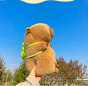 Gấu Bông Chuột Capybara Đeo Túi Rùa - Capybara Đáng Yêu Quà Tặng Bạn Gái Đồ Chơi Nhồi Bông Cao Cấp