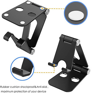 Giá đỡ Aluminum đa năng cho máy tính bảng điện thoại hiệu HOTCASE Dual Foldable Stand Holder hợp kim nhôm (thiết kế gọn nhẹ, tính di động cao, phù hợp nhiều dòng máy từ 3.5 inch trở lên) - Hàng nhập khẩu