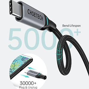 Dây Cáp Sạc Nhanh USB Type C to Type C 100W Dài 1.8M Chuyên Sạc Cho iPhone 15, iP16, Macbook, Laptop, Smartphone CHOETECH XCC-1002-GY - Hàng Chính Hãng