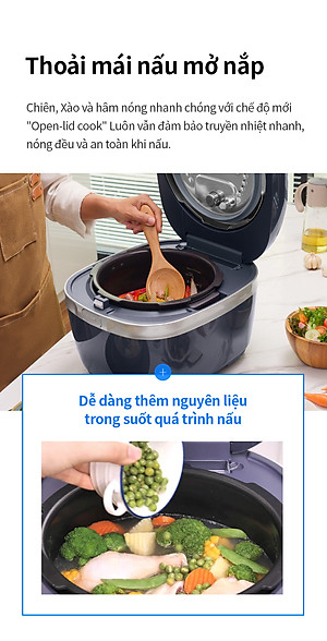 Nồi cơm điện cao tần Locknlock IH pressure rice cooker EJR526GRY (1.8 Lít)- Hàng chính hãng