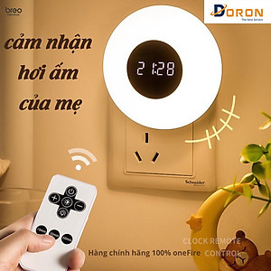Đèn Ngủ Thông Minh, Điều Chỉnh Được Nhiều Cấp Độ Sáng, Có Đồng Hồ One Fire Điều Khiển Từ Xa Bằng Remote