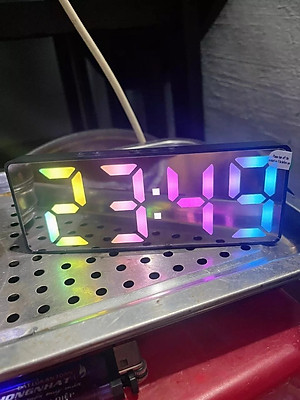 Đồng Hồ Led, Đồng Hồ Để Bàn RGB, Có Báo Thức, Hiển Thị Thời Gian, Nhiệt Độ, Có Cảm Biến Ánh Sáng Tự Động, Decor Phòng Ngủ Chill