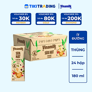 Thùng 24 hộp Sữa hạt 9 loại hạt Vinamilk ít đường - hộp 180ml