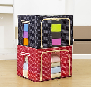 Túi Đựng Chăn Màn - Hộp Đựng Quần Áo Khung Sắt Gấp Gọn Amalife - Màu Ngẫu Nhiên