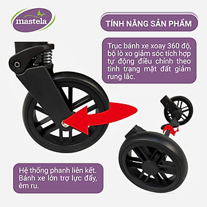 Xe đẩy gấp gọn cho bé Mastela HN275 - Xe đẩy em bé siêu nhẹ, thoáng khí bảo hành 12 tháng