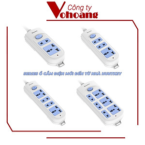 Ổ cắm điện 2 lỗ cắm Huntkey HK-A21 dây dài 3 mét, chịu tải 2500W với 1 lỗ cắm đa năng - Hàng chính hãng