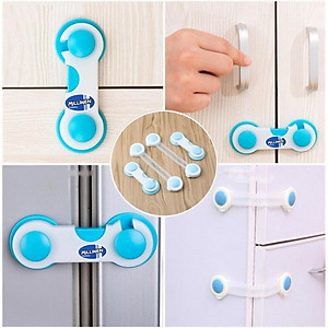 Bộ 4 Khoá Chặn Cửa Tủ , Tủ Lạnh Bảo Vệ An Toàn Cho Bé Milliken NL-3021 - Màu Ngẫu Nhiên