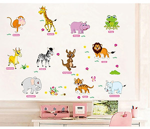 Decal dán tường Vườn thú tiếng anh 2 AmyShop DB074