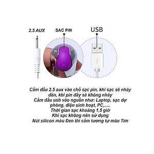 Dây sạc cho máy massage USB đầu kim aux, cho các loại máy massage mặt mắt body toàn thân đầu nhọn (Hàng Chính Hãng)