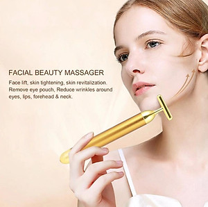 MÁY MASSAGE MẶT BEAUTY BAR 24K - Bút Mát Xa Chữ T - Cây Lăn Mặt Nâng Cơ Mát Xa Thư Giãn (Hàng Chính Hãng)