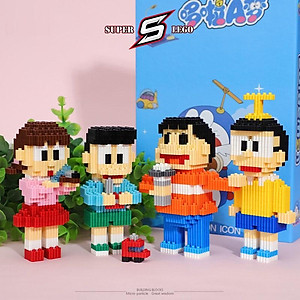  Bộ đồ chơi lắp ráp 3D hình các nhân vật hoạt hình Doraemon,Nobita,Chaien,Xuka,Xeko,Doremi...