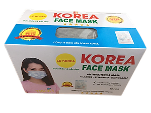Combo 4 hộp khẩu trang y tế korea, bốn lớp (tương đương 200 chiếc)