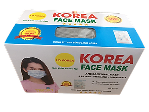 KHẨU TRANG Y TẾ KOREA, 04 LỚP (1 HỘP/50 CHIẾC/5 TÚI NILON)
