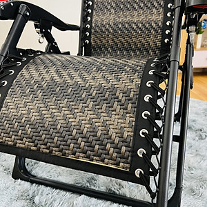 Ghế xếp thư giãn SUMIKA 636A, khung thép vuông sơn tĩnh điện, lưới mây đan nhân tạo, có lăn massage tay