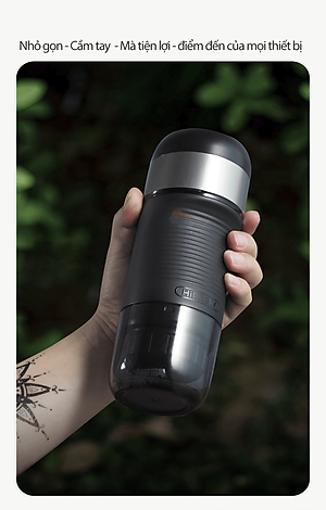 Máy pha cà phê mini HiBREW H4A cầm tay 3 trong 1 sử dụng mọi nơi, pha cafe espresso, cà phê viên nén, nóng và lạnh, hàng chính hãng