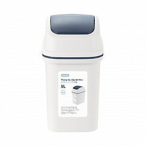 Thùng Rác Nắp Lật Hiro 5L Xuất Khẩu Thị Trường Nhật - Kháng Khuẩn Khử Mùi Phù Hợp Văn Phòng, Gia Đình