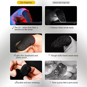 Bao tay chơi game cảm ứng găng tay chống mồ hôi, chống trượt - 1 ngón lẻ viền đỏ no box