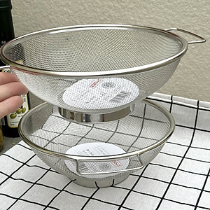 Rổ tròn Inox cao cấp Echo có tay cầm tiện dụng φ20cm - Nội địa Nhật 
