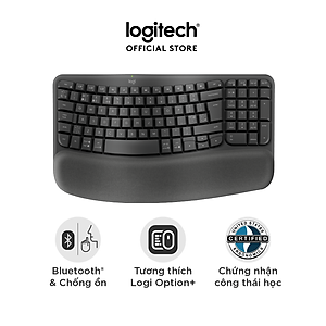 Bàn phím không dây Công thái học Logitech Wave Keys - Hàng chính hãng