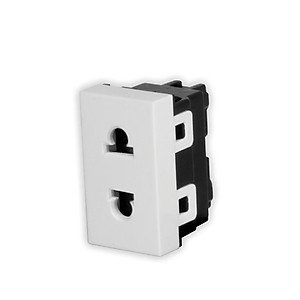 Set 3 Ổ cắm 2 chấu đơn âm tường Điện Quang DQHome ĐQ IW1 O2PS W (màu trắng)