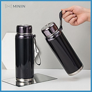 Bình Giữ Nhiệt Kim Cương Inox 304- Chống Rỉ Set, Nắp Đậy Chặt, Giữ Nhiệt Nóng Lạnh Tốt 6- 8h, Quai Đeo Chắc Chắn, Thiết Kế Sang Trọng, Màu Sắc Thanh Lịch, Tiện Lợi, Pha Lọc Trà, Hàng Chính Hãng MINIIN