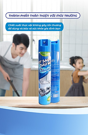 Bình xịt tẩy rửa lau dầu mỡ nhà bếp CleanZ đa năng 450ml