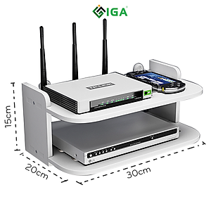 Kệ Wifi Treo Tường 2 Tầng Không Cần Khoan Để Đầu Thu Kỹ Thuật Số, Remote, Điện Thoại - IG407
