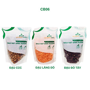 COMBO06: 1 túi Đậu Lăng đỏ - 1 Túi Đậu cúc và 1 Túi Đậu đỏ tây, Mỗi túi 250g