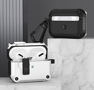 Case vỏ ốp tai nghe dành cho Airpods 1 2 3 4 Airpods Pro Airpod Pro 2 có khoá chống rơi 2 lớp cao cấp - Hàng chính hãng