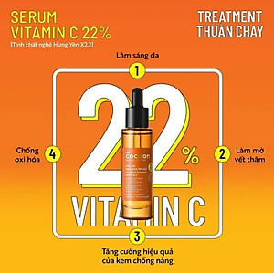 Tinh chất nghệ Hưng Yên C22 (serum) với 22% vitamin C chuyên sâu & mờ vết thâm Thuần chay 30ml