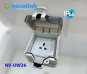 Ổ cắm điện ngoài trời chống nước IP66 Novalink NV-OW26 nhập khẩu chính hãng | Chuẩn IP66, 1 ổ cắm 3 chấu 16A