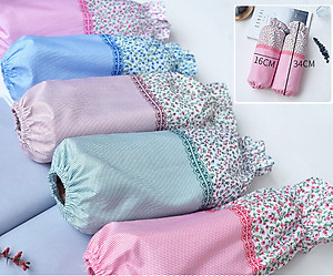 1 Đôi Bao Ống Tay Áo Làm Bếp Rửa Chén Chống Bám Bẩn Phong Cách Hàn Quốc Kẻ Sọc Vân Hoa