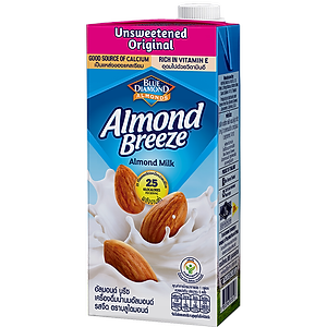 Blue Diamond - Thùng Sữa Hạt Hạnh Nhân ALMOND BREEZE Không Đường 946ml x 12 Hộp