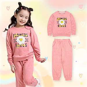 Bộ bé gái BIGFOX - MISS MEOW thu đông size đại, bộ dài tay cho bé phong cách Hàn Quốc in hoa cúc Flowers Girls 11 - 51 kg