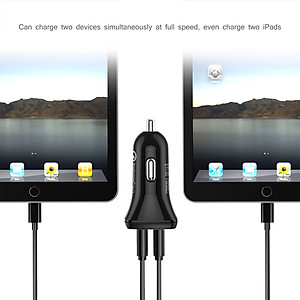 Tẩu củ sạc nhanh 30W QC Qualcomm 3.0 đa năng dành cho xe hơi ô tô 2 cổng USB hiệu CHOETECH HPK-C0051 (30W, Công nghệ sạc nhanh QUALCOMM Quick Charge 3.0, 2 cổng USB Car Charger) - Hàng chính hãng