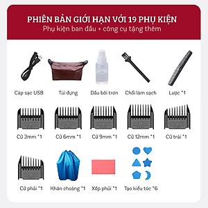 Tông Đơ Cắt Tóc Chuyên Nghiệp Không Dây DAMAS DH6820G - Hàng Chính Hãng