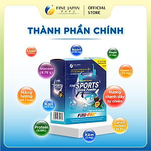 Bột pha nước điện giải Sport Drink FINE JAPAN hương chanh dây hộp 5 gói
