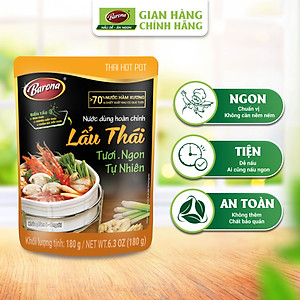Combo 1 Nước Dùng Hoàn Chỉnh BARONA - Lẩu Thái 180g và 1 Nước Mắm Cao Cấp VỊ XƯA 40N 50ml