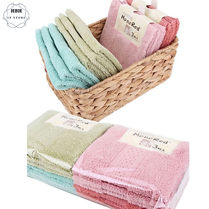 Bộ 3 khăn mặt xuất Nhật tặng kèm 1 khăn tắm mềm mịn ( giao mầu ngẫu nhiên )