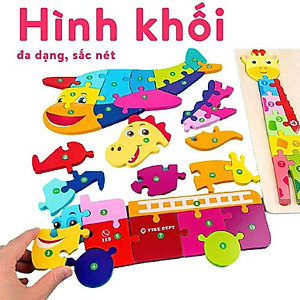 Combo 5 Tranh Ghép Gỗ 3D HT SYS Cho Bé, Tranh Nối Số Từ 1 - 10, Đa Dạng Màu Sắc Giúp Bé Phát Triển Trí Tuệ