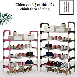 Kệ Để Giày Dép Inox 5 Tầng Lắp Ghép  Đa Năng Cao Cấp- Phong Cách Hàn Quốc - Chính Hãng MINIIN