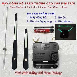 Máy Đồng Hồ Treo Tường KIM TRÔI Cao Cấp EASTAR Màu ĐEN Có DẠ QUANG