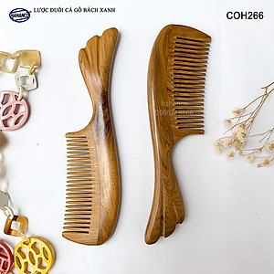 Lược đuôi cá gỗ Bách Xanh mùi thơm nhẹ (Size: M - 16cm) COH266 - Ghép Răng Tăng Độ Bền Khi Chải Tóc - Chải tóc làm dịu tâm trí, đỡ căng thẳng - Giúp Tóc Suôn & Mềm Không Làm Rụng
