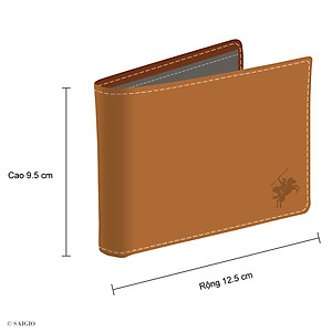 Ví Nam Cao Cấp, Da Bò NAPA Láng Mịn, Mỏng Nhẹ, Size Lớn, Kiểu Cổ Điển Tinh Tế - Sang Trọng, Dáng Ngang - Gập 2, Ngăn Đựng Tiền Có Khóa Kéo, Nhiều Ngăn Để Giấy Tờ Tiện Dụng - Hàng Chính Hãng SAIGIO